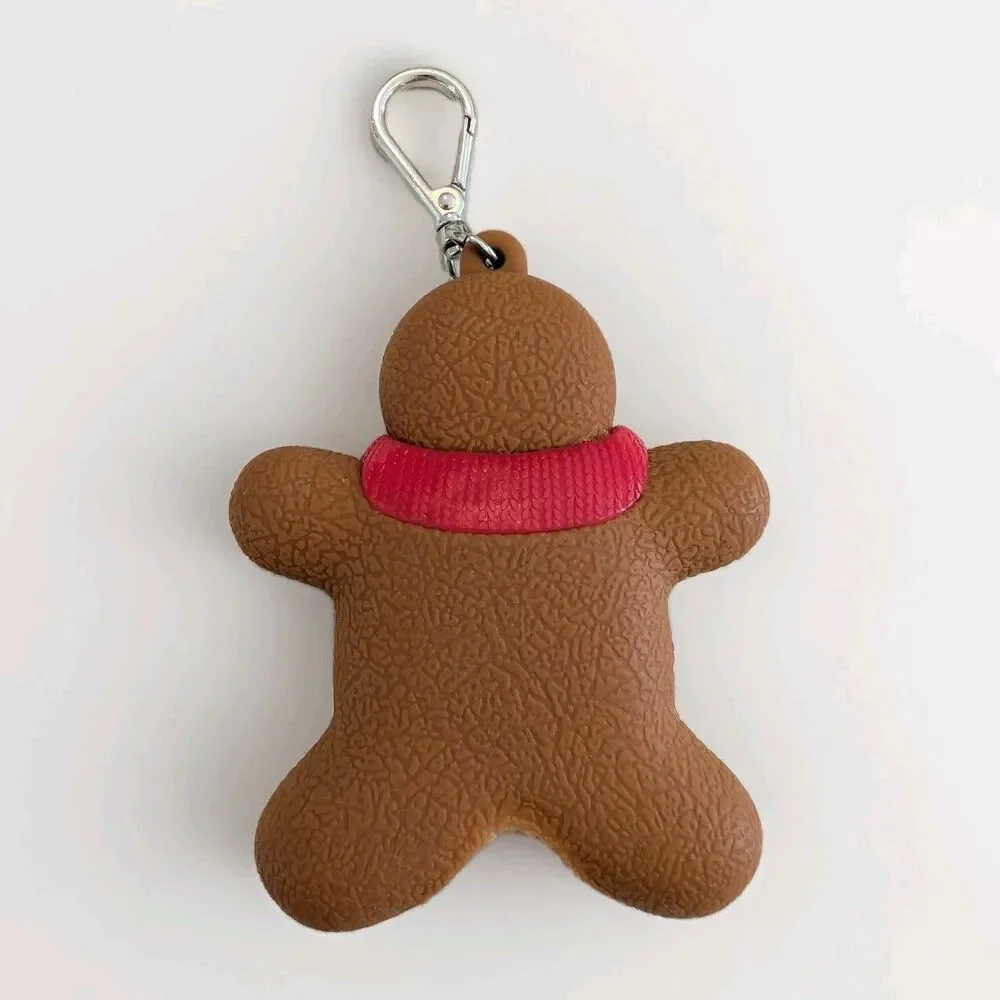 Bath & Body Works Christmas Winter Gingerbread Man Sanitizer Holder Keychain